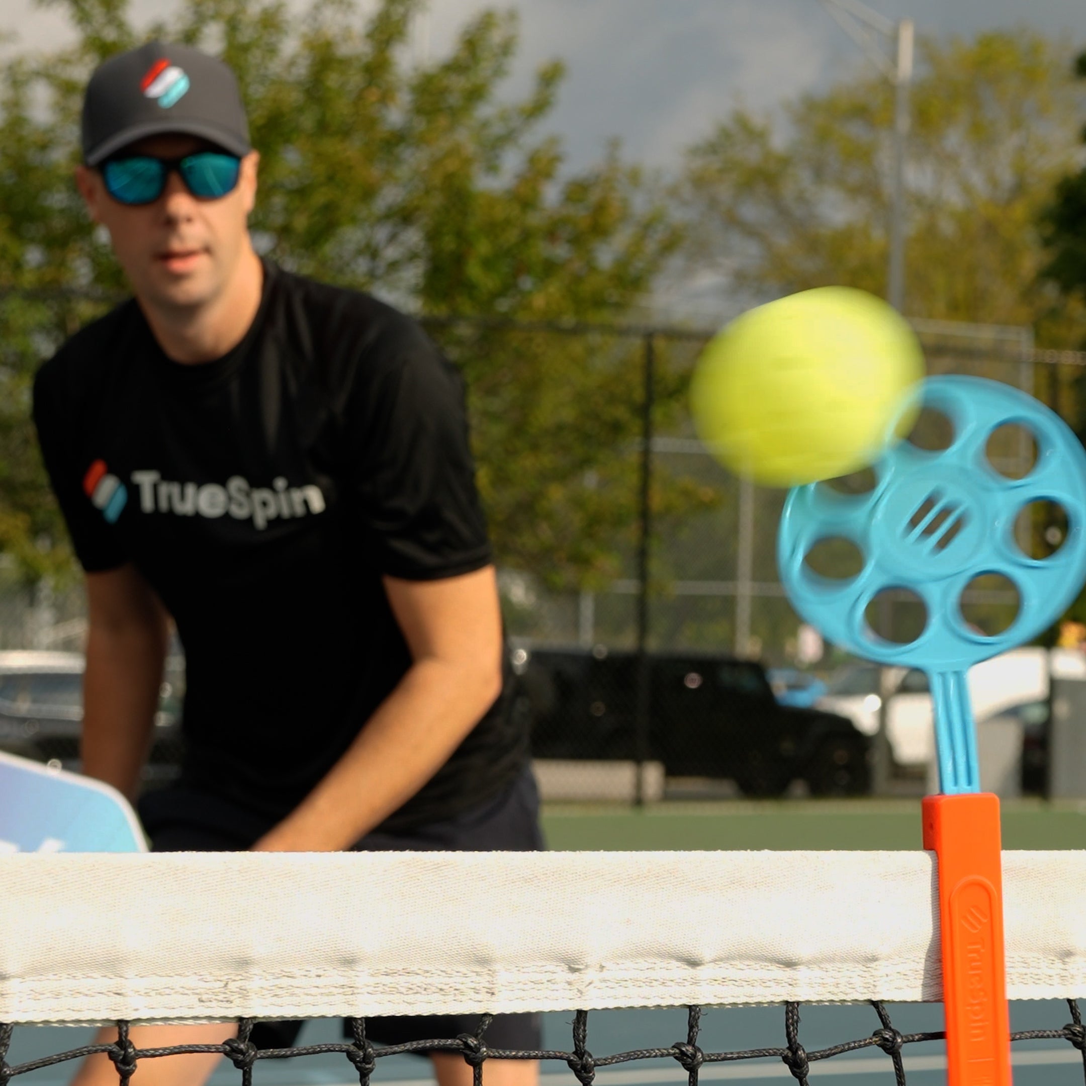 pickleball training aid on net